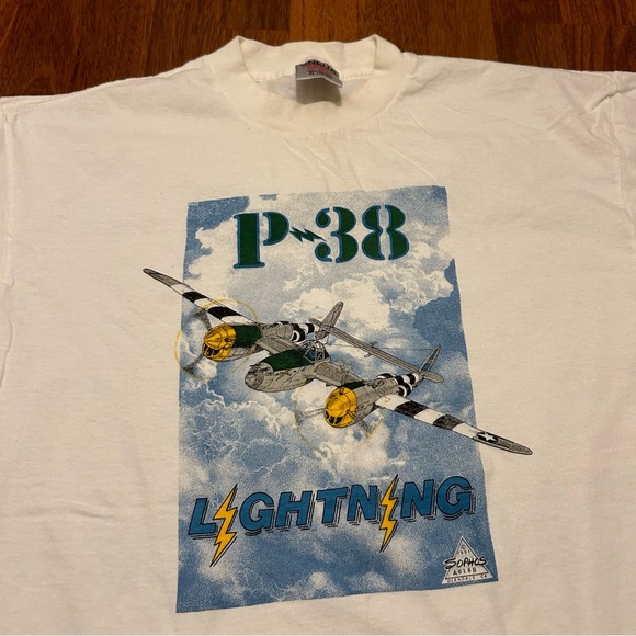 Vintage P38 Lightning Fighter Jet Tee - Picture 2 of 3